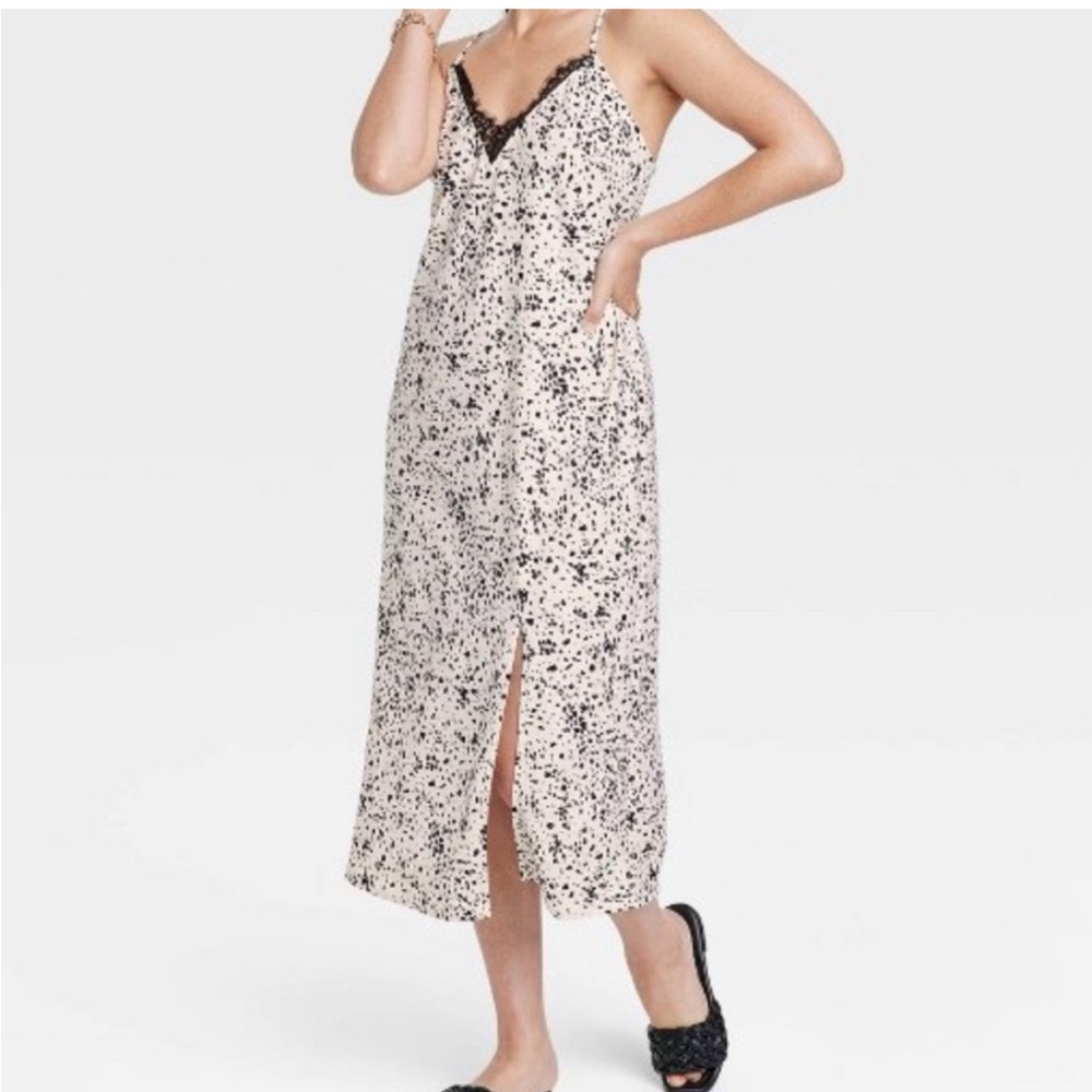 Leopard Print Sleeveless Cami Lace Dress